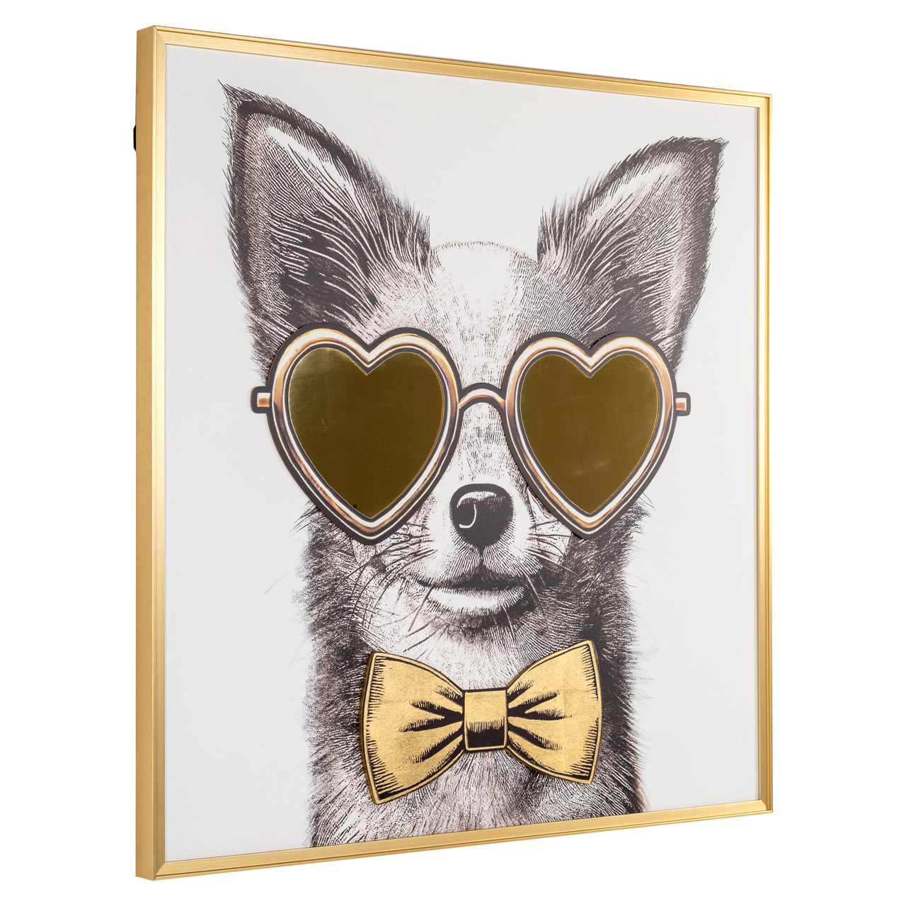 Bodhy Chihuahua Black & Gold Wall art by Richmond Interiors