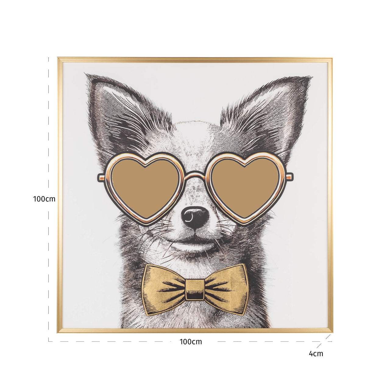 Bodhy Chihuahua Black & Gold Wall art by Richmond Interiors