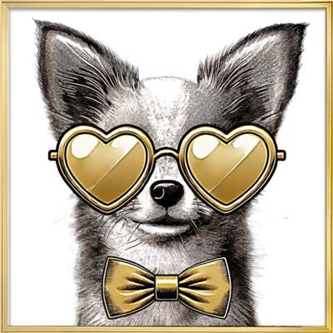 Bodhy Chihuahua Black & Gold Wall art by Richmond Interiors