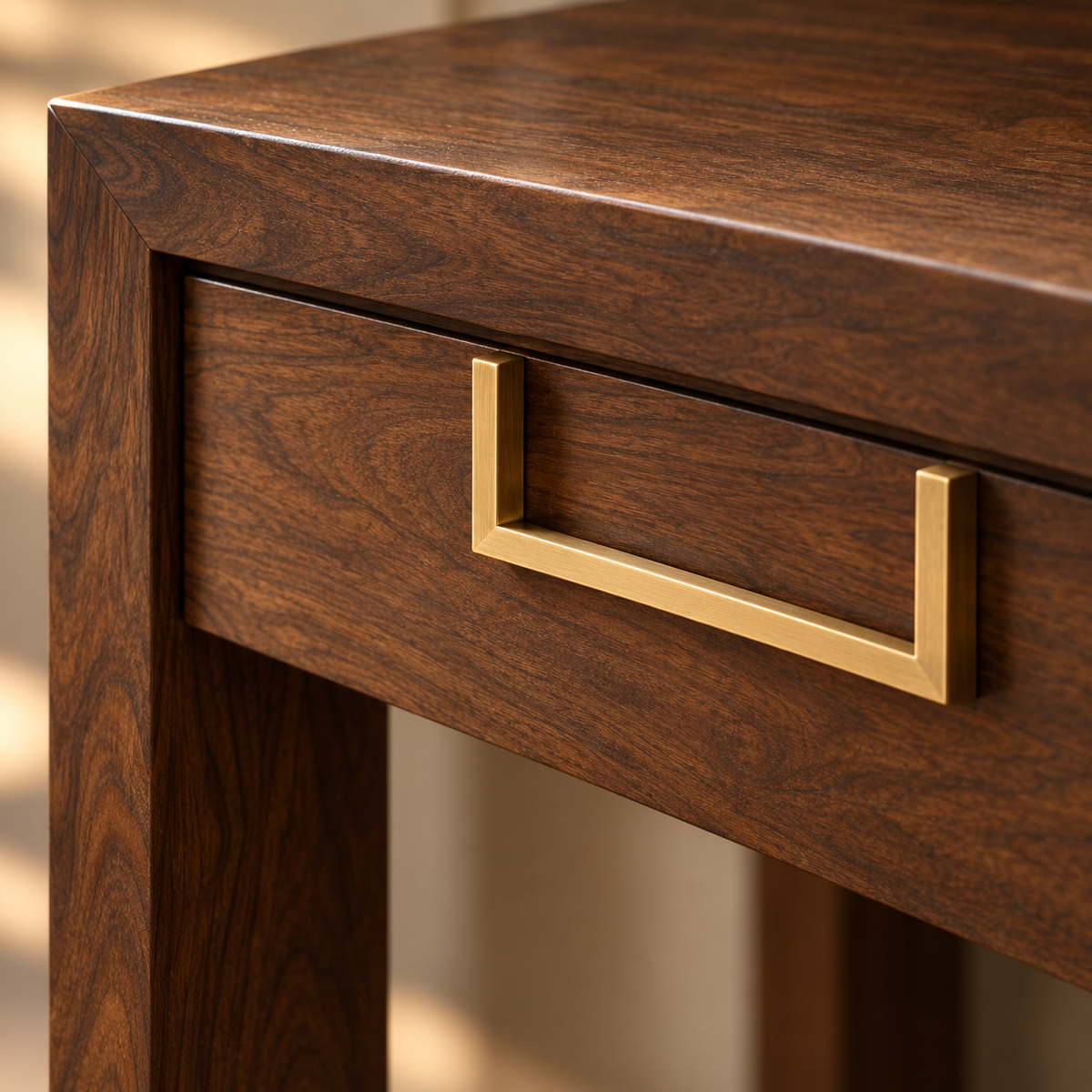 Lucca Walnut & Brass Console Table Berkeley Designs
