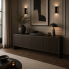 Walter Sideboard Dark Grey Oak Wood & Brass Four Door by Liang & Eimil