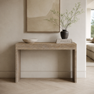 Wickham Wood Console Table - Ribbed Oak by D.I. Designs