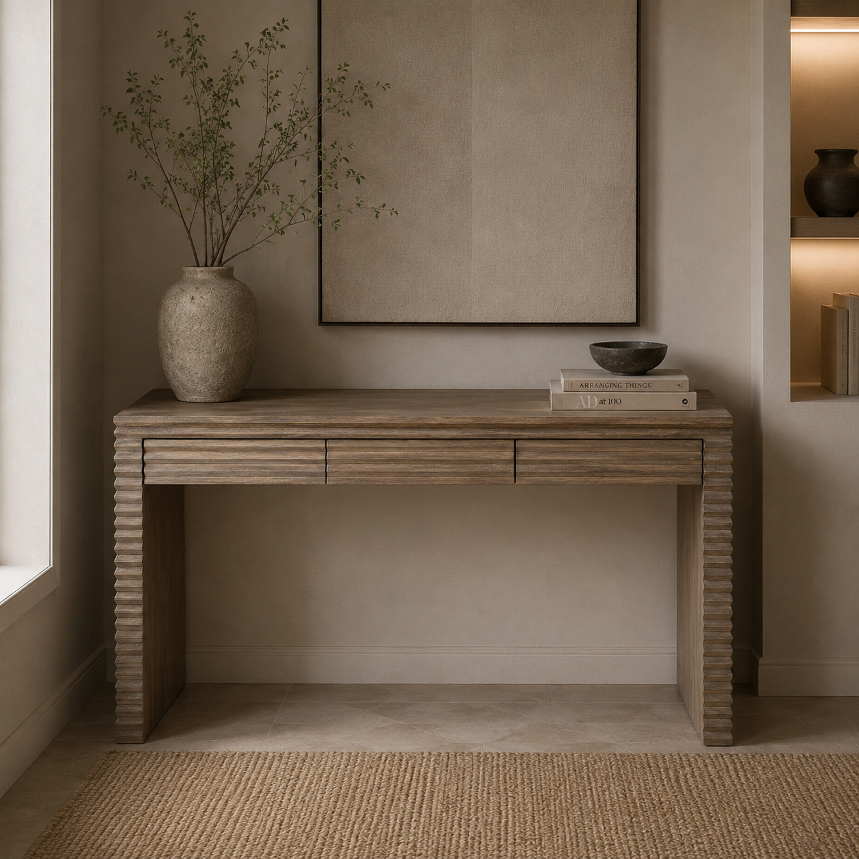 Wickham Wood Desk - Ribbed Oak by D.I. Designs