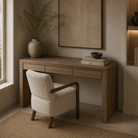 Wickham Wood Desk - Ribbed Oak by D.I. Designs