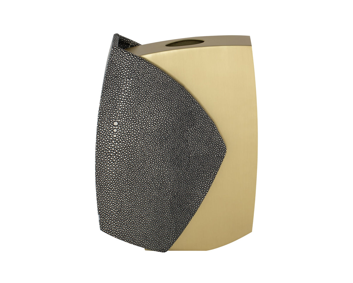 Raymond Vase - Grey Faux Shagreen/Brushed Brass Liang & Eimil