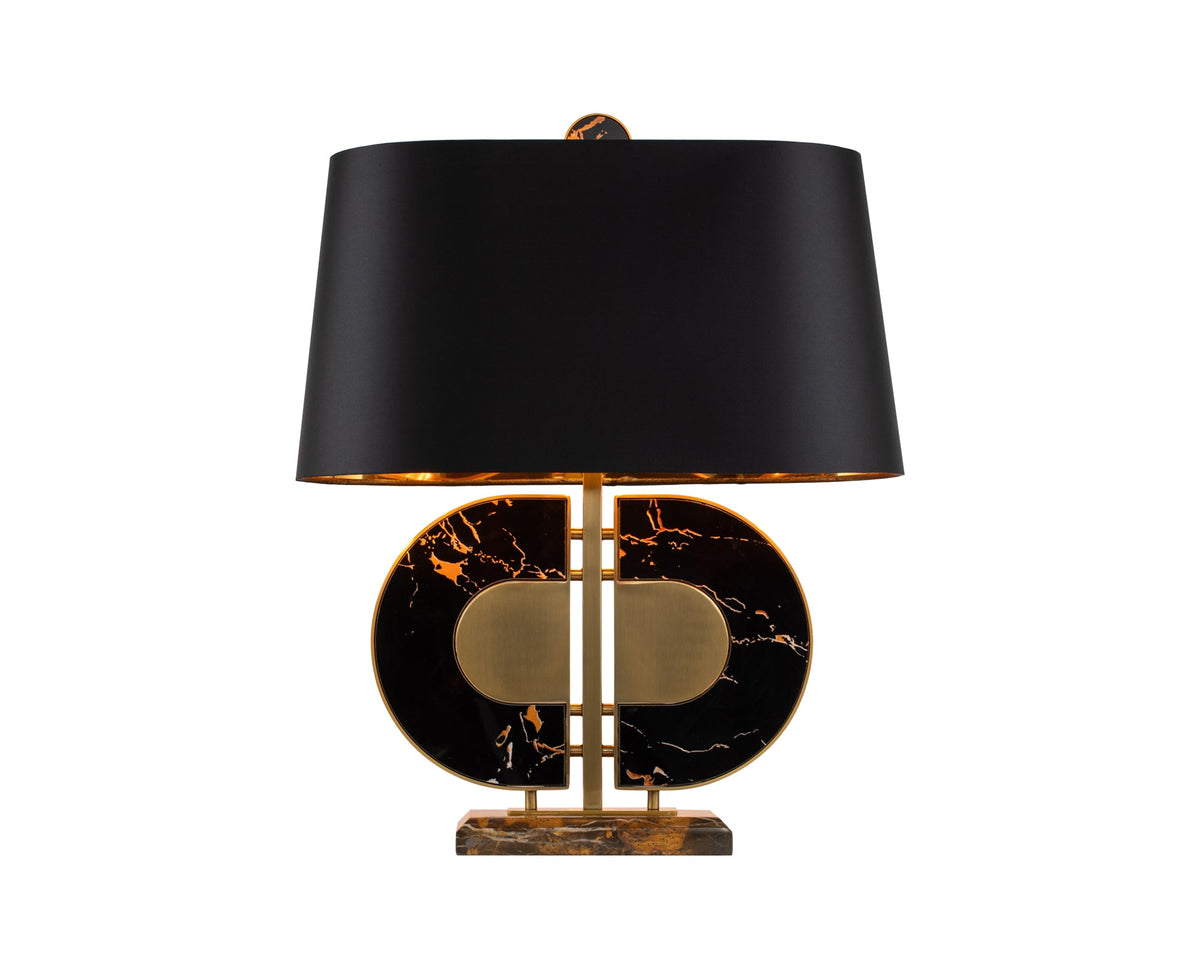 Coleman Table Lamp - Brown Marble/Brushed Brass Liang & Eimil