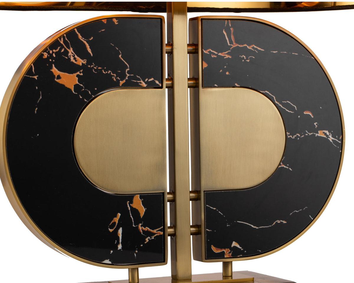 Coleman Table Lamp - Brown Marble/Brushed Brass Liang & Eimil