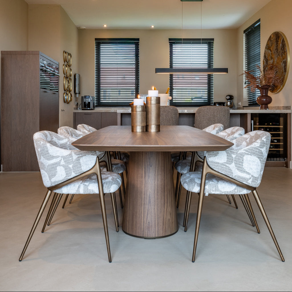 Windsor Brown Walnut Wood Dining Table - 230cm by Richmond Interiors