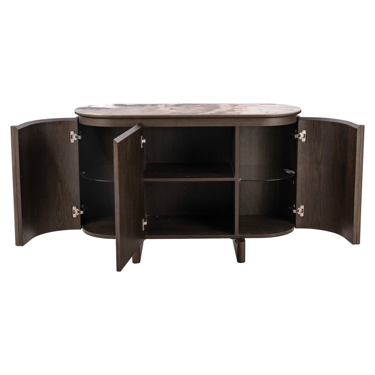 Langford Brown Oak Wood & Ceramic Sideboard by Richmond Interiors