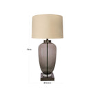 Monsoe Smoke Glass Table Lamp With Beige Linen Shade by Richmond Interiors