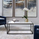 Vola Modern White Marble Coffee Table by Uttermost