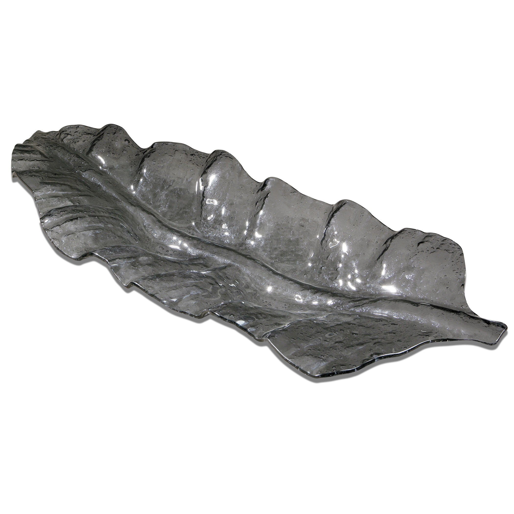 Smoked Leaf Glass Tray by Uttermost