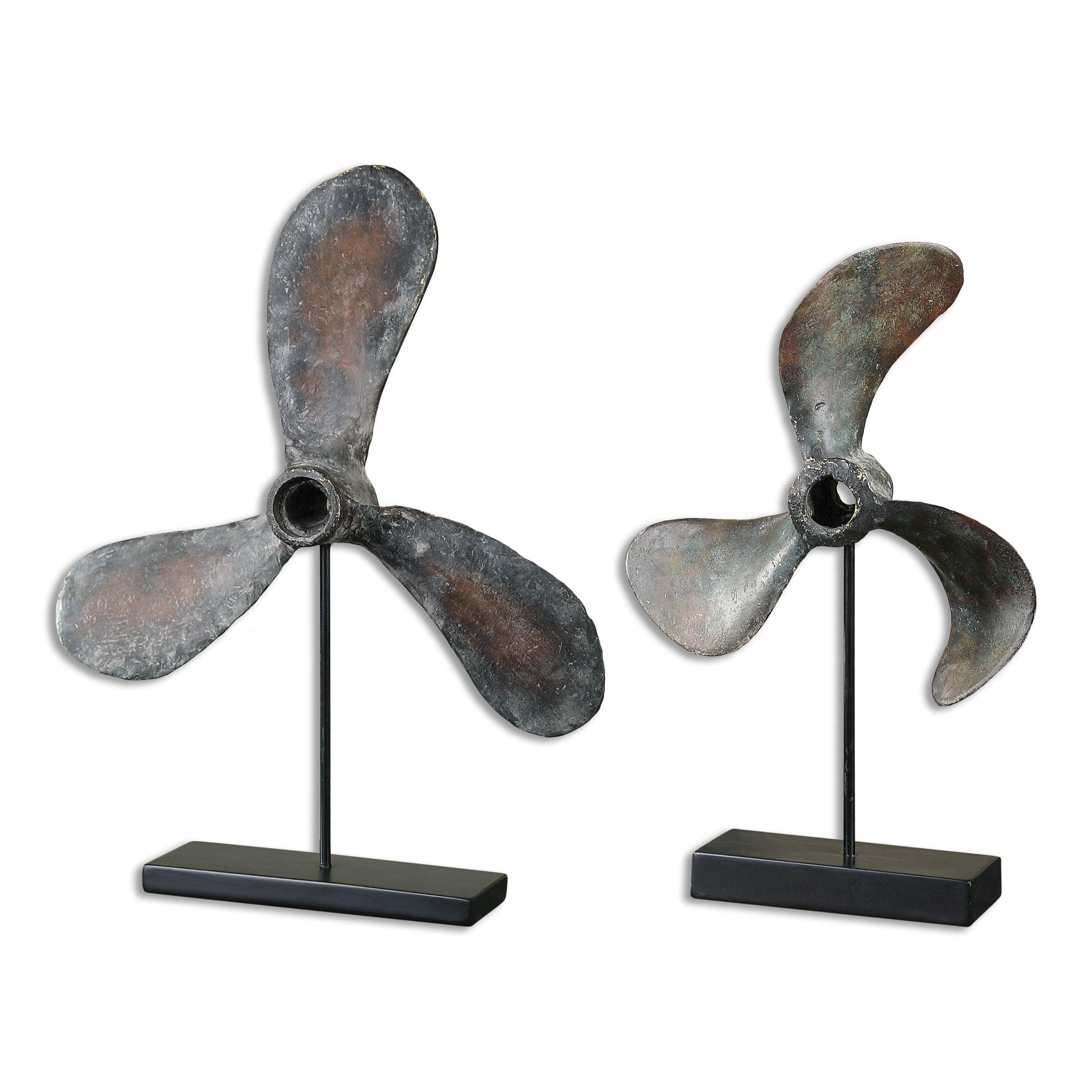 Propellers Rust Sculptures - Set of 2 by Uttermost