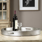 Bechet Round Silver Tray by Uttermost