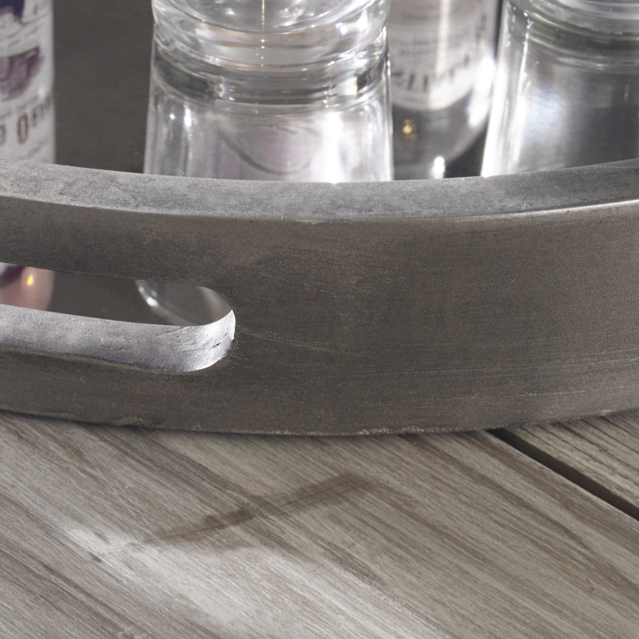 Bechet Round Silver Tray by Uttermost