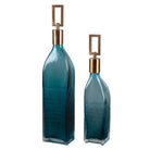 Annabella Teal Glass Bottles - Set of 2 by Uttermost