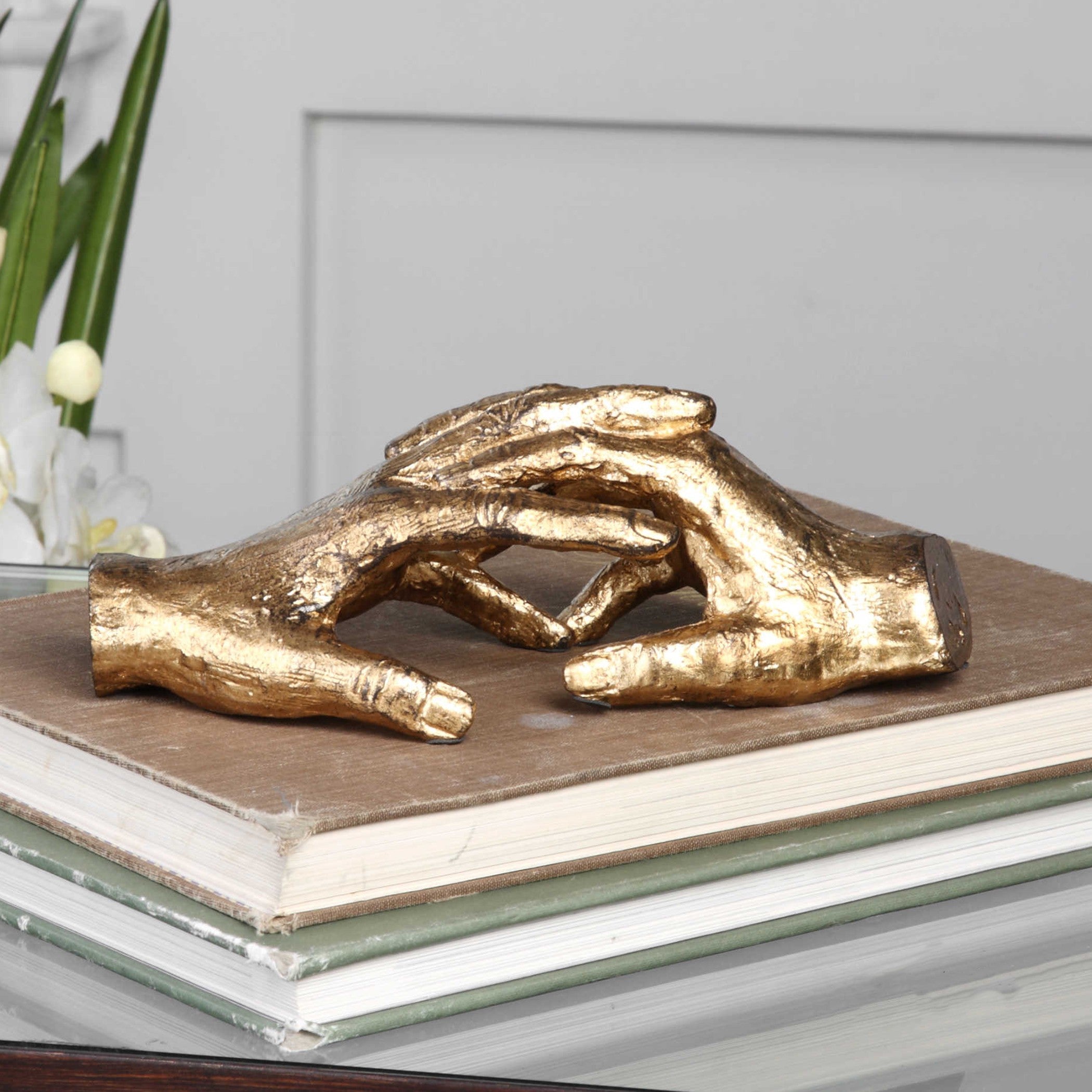 Hold My Hand Gold Sculpture by Uttermost