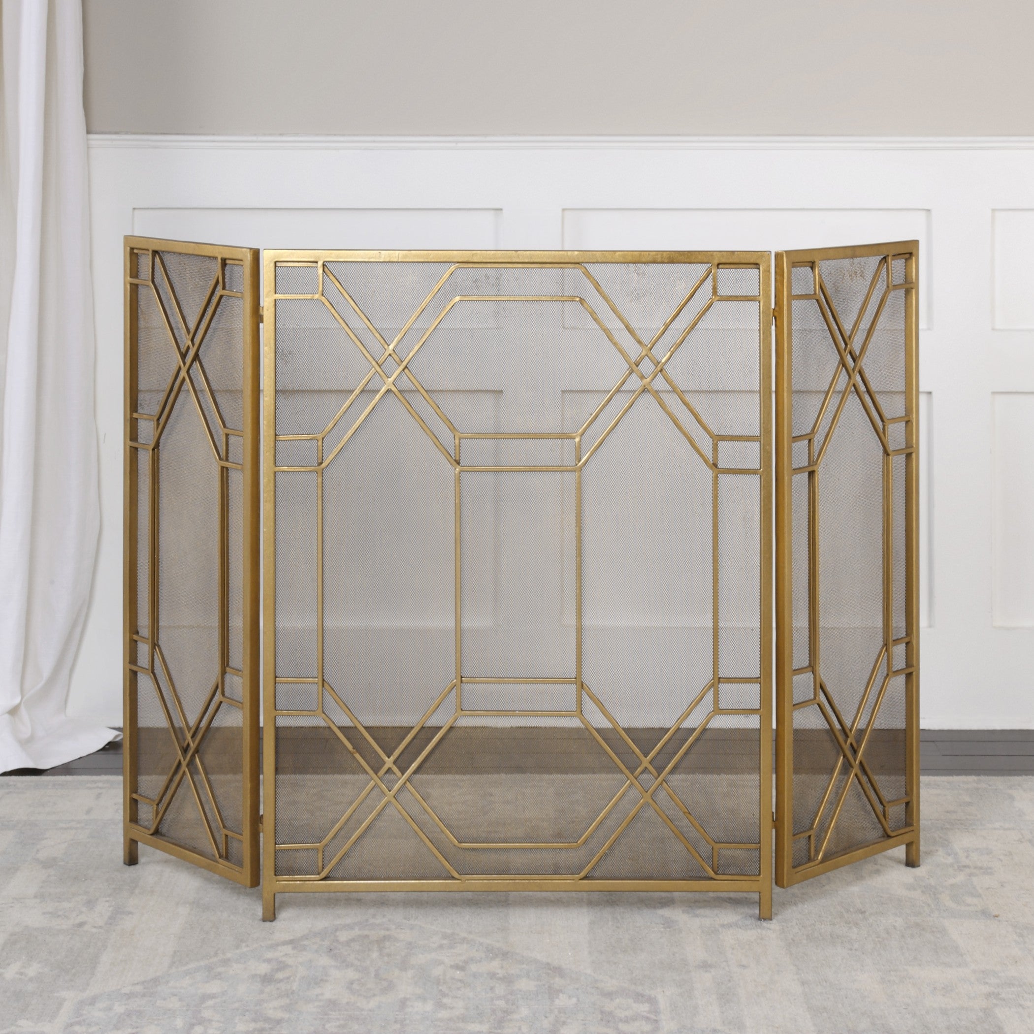 Rosen Gold Fireplace Screen by Uttermost