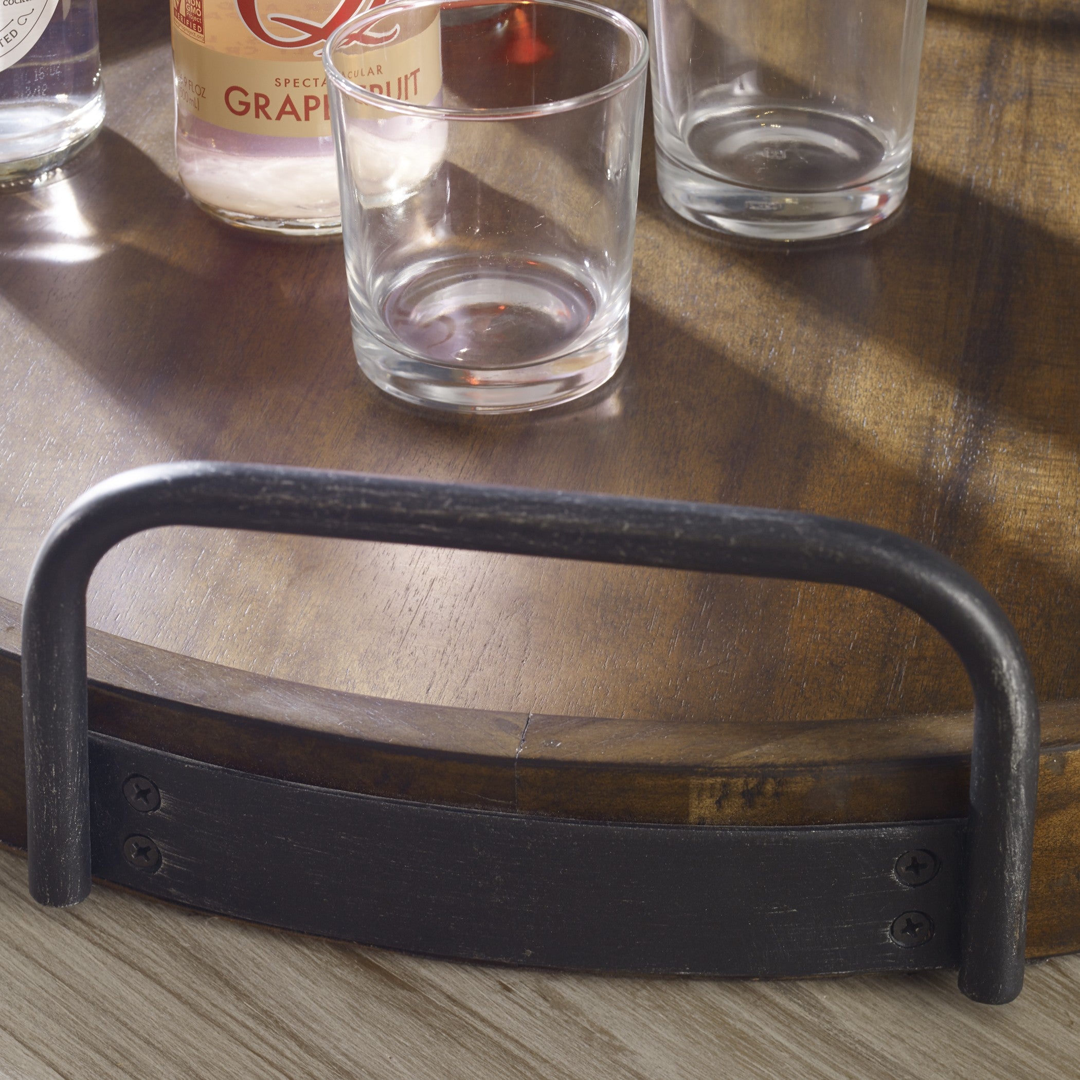 Reine Round Wooden Tray by Uttermost