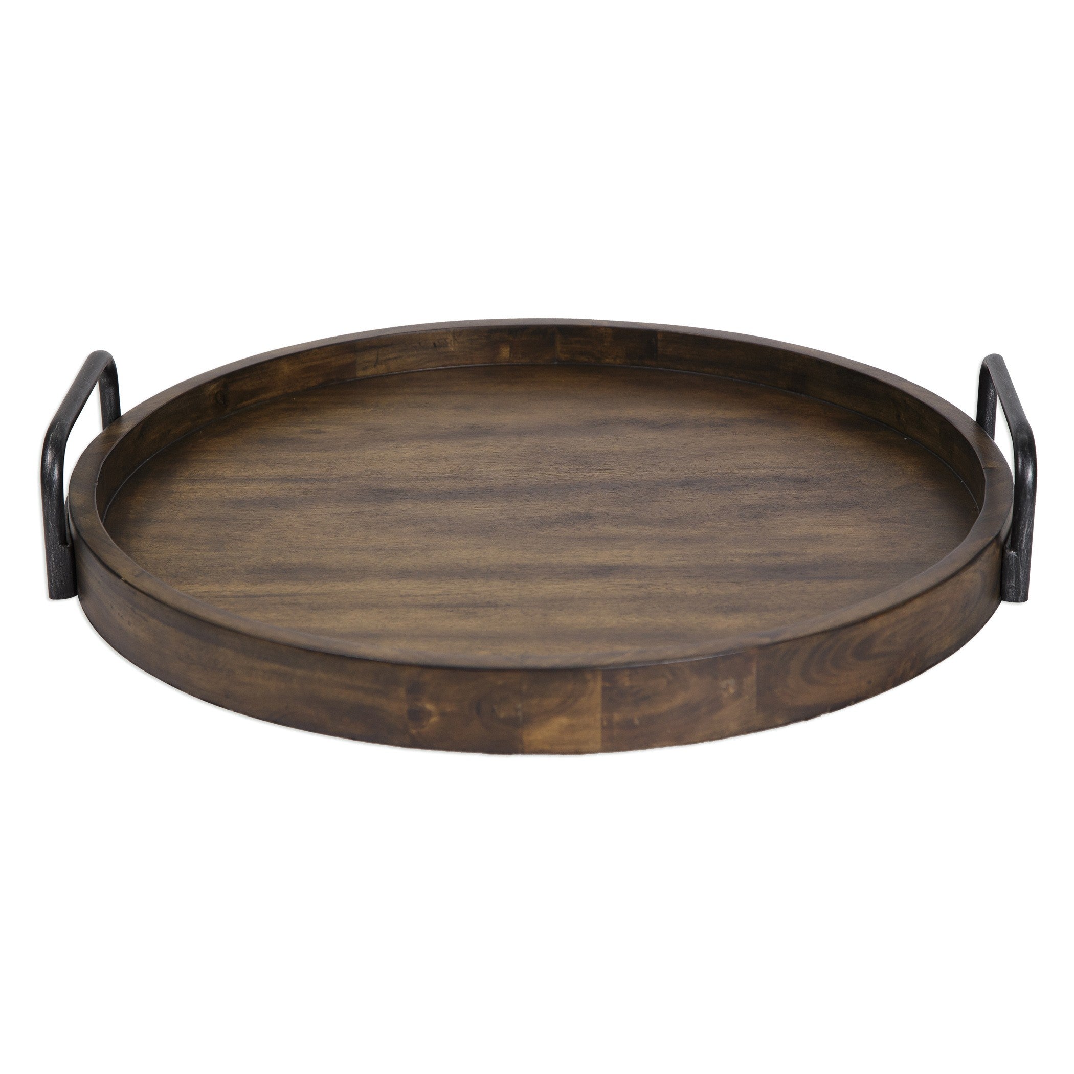Reine Round Wooden Tray by Uttermost