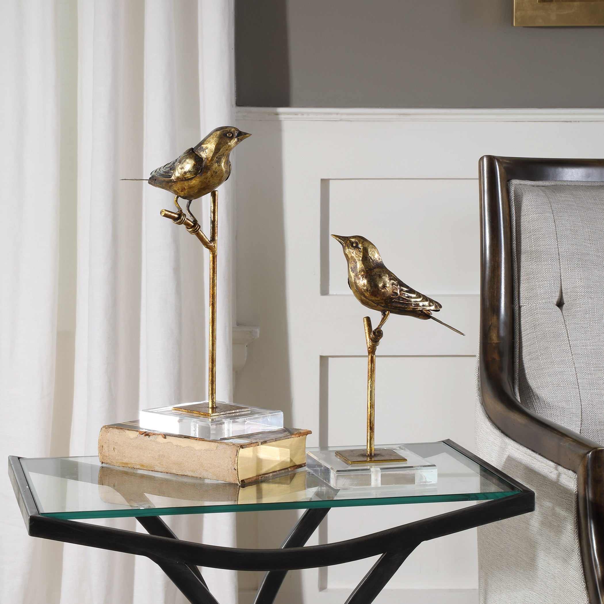 Passerines Bird Sculptures - Set of 2 by Uttermost