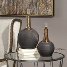 Arnav Matte Black Bottles - Set of 2 by Uttermost