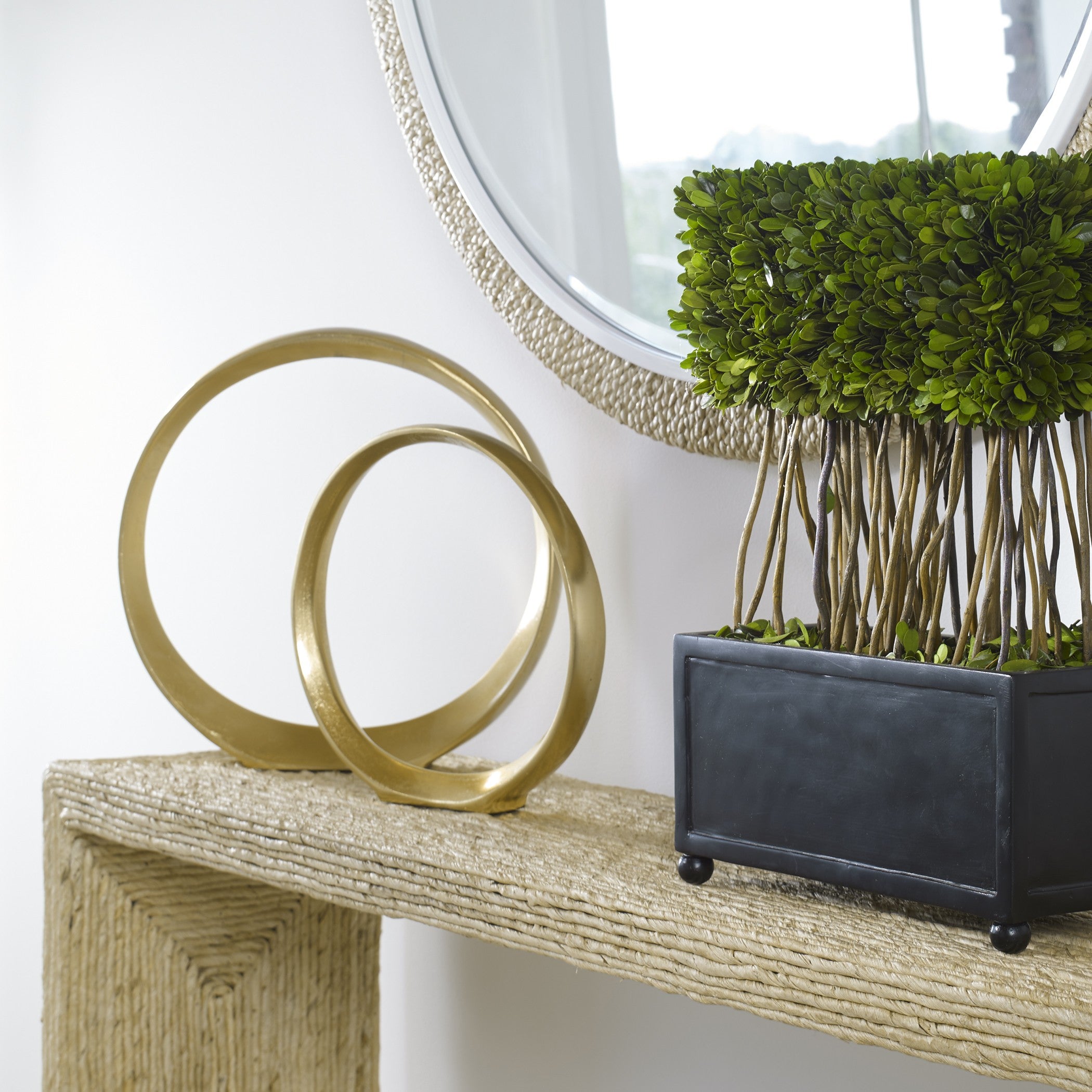 Jimena Gold Ring Sculptures - Set of 2 by Uttermost