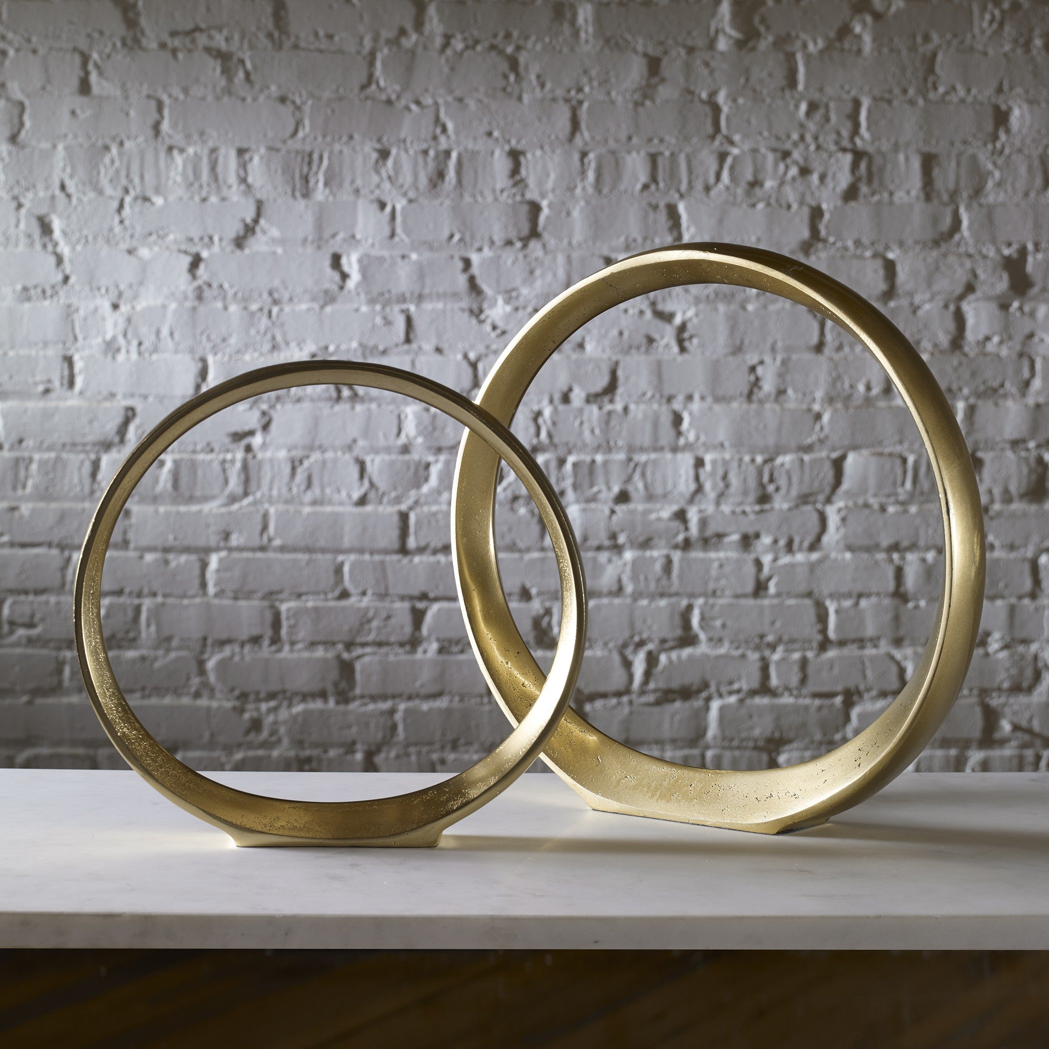 Jimena Gold Ring Sculptures - Set of 2 by Uttermost