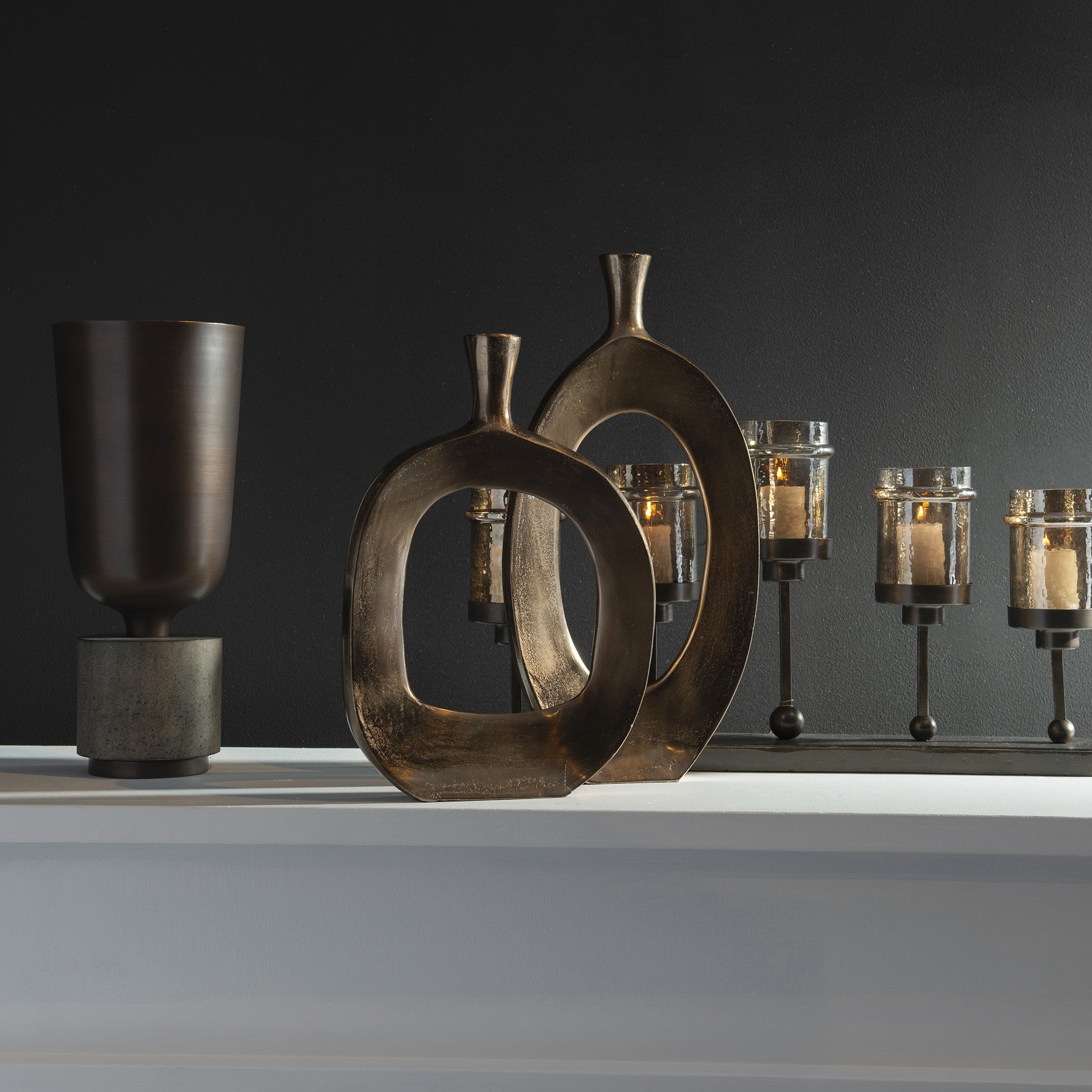 Kyler Textured Bronze Vases - Set of 2 by Uttermost