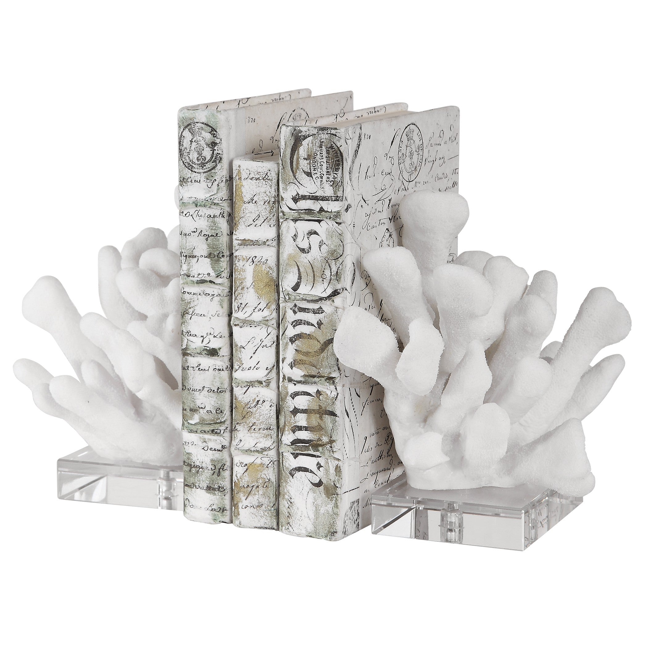 Charbel White Bookends - Set of 2 by Uttermost