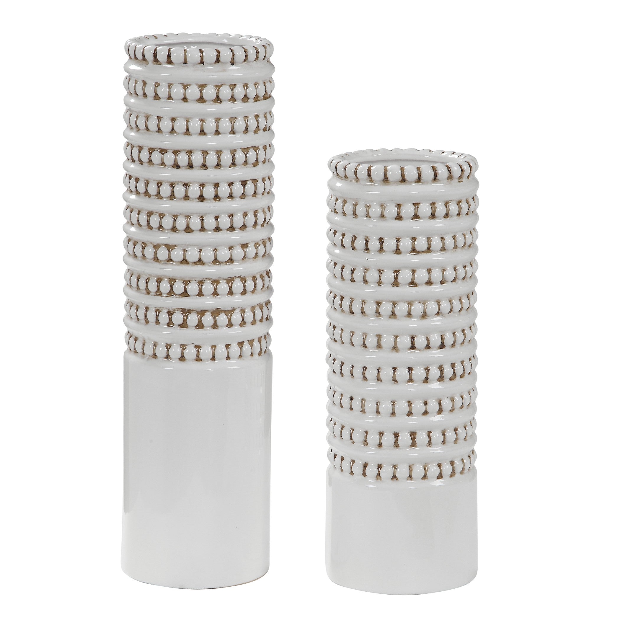 Angelou White Vases - Set of 2 by Uttermost