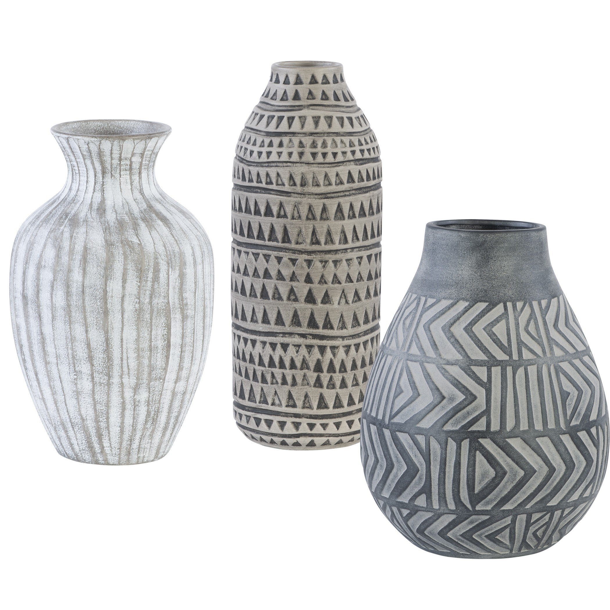 Natchez Geometric Vases - Set of 3 by Uttermost