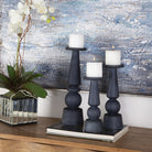 Cassiopeia Blue Glass Candleholders - Set of 3 by Uttermost