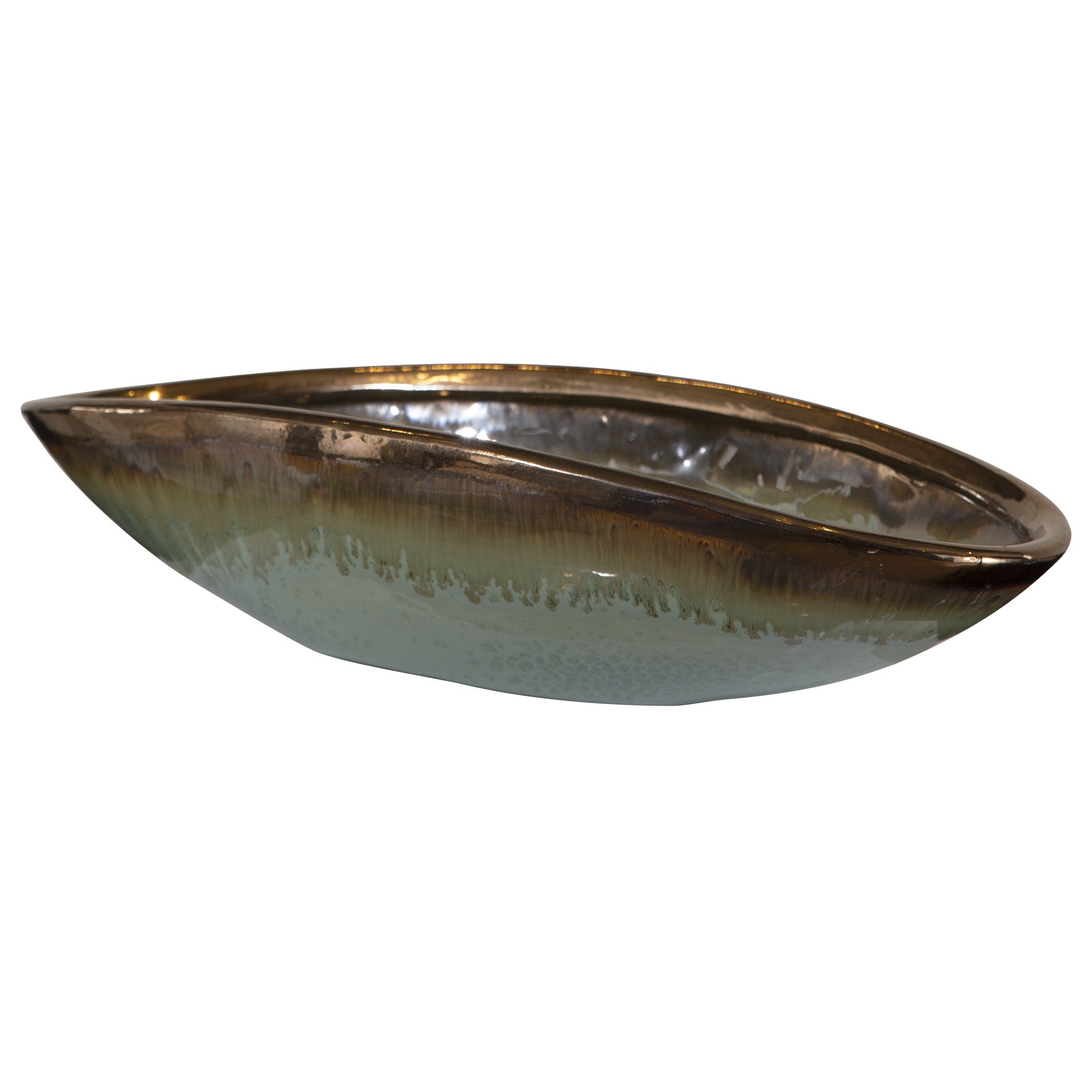 Iroquois Indoor-Outdoor Green Glaze Bowl by Uttermost