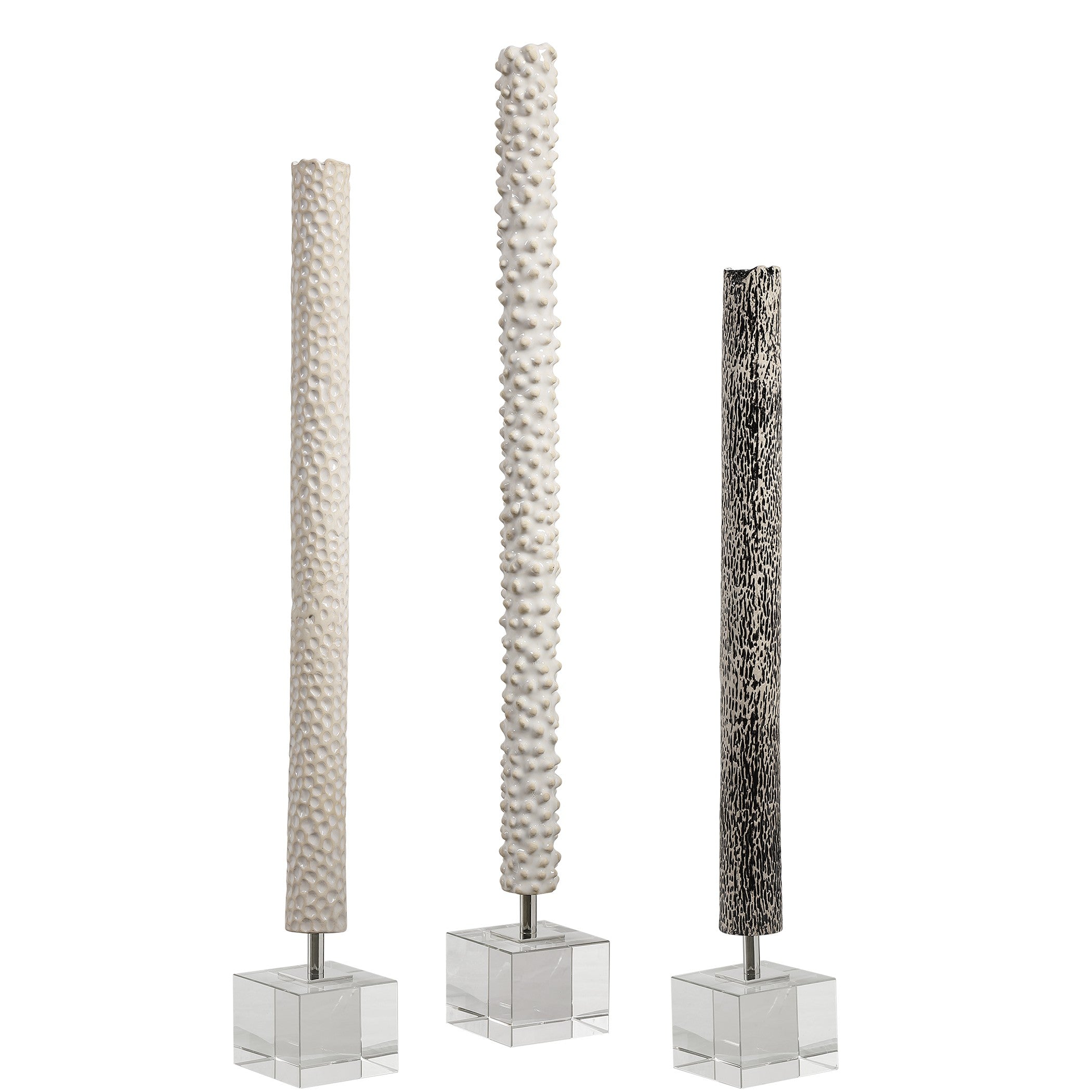 Makira Cylindrical Sculptures - Set of 3 by Uttermost