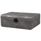 Lalique Art Deco Decorative Box in Smoke Grey Shagreen by Uttermost