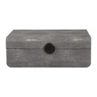 Lalique Art Deco Decorative Box in Smoke Grey Shagreen by Uttermost