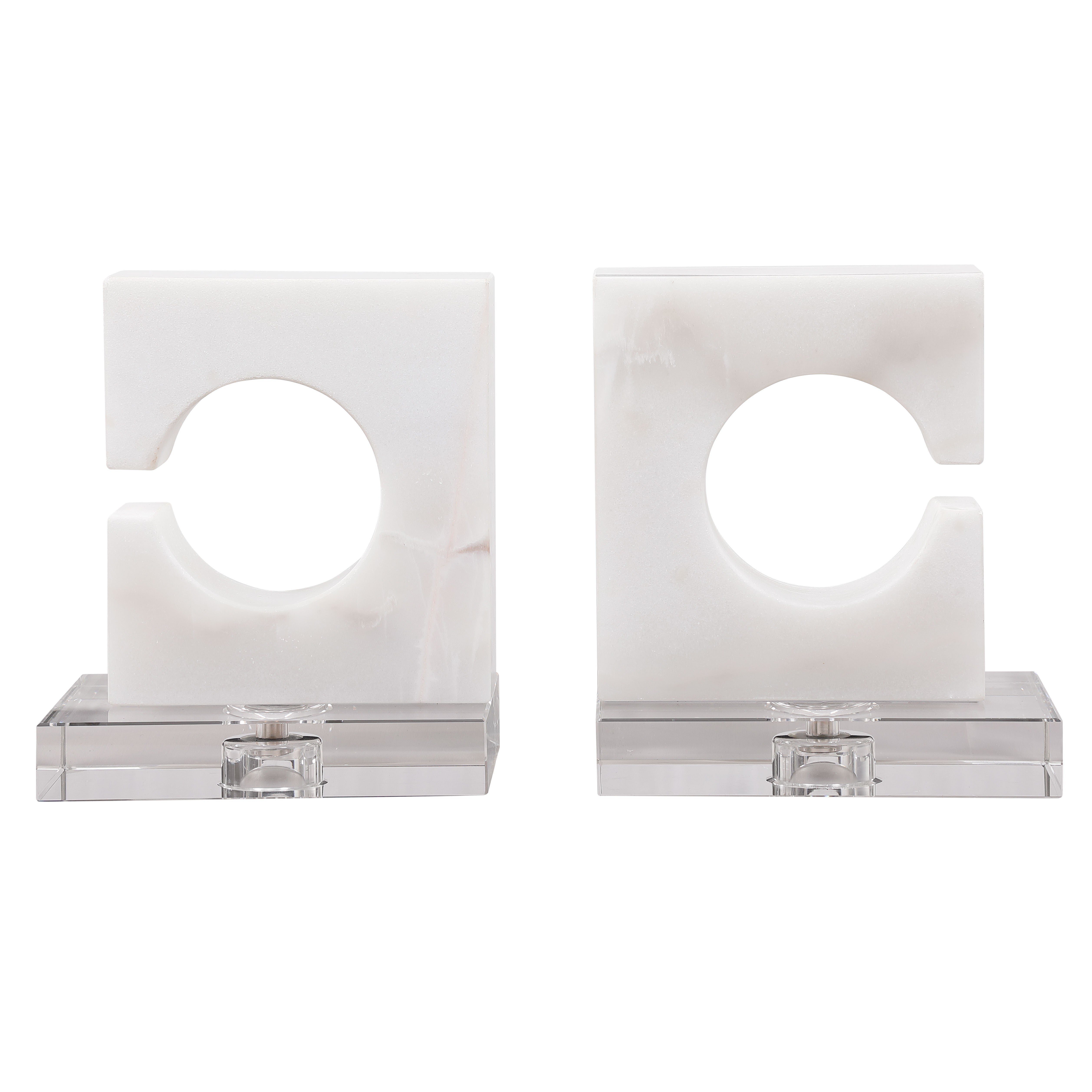 Clarin White & Gray Bookends - Set of 2 by Uttermost