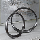 Orbits Black Ring Indoor-Outdoor Sculptures - Set of 2 by Uttermost