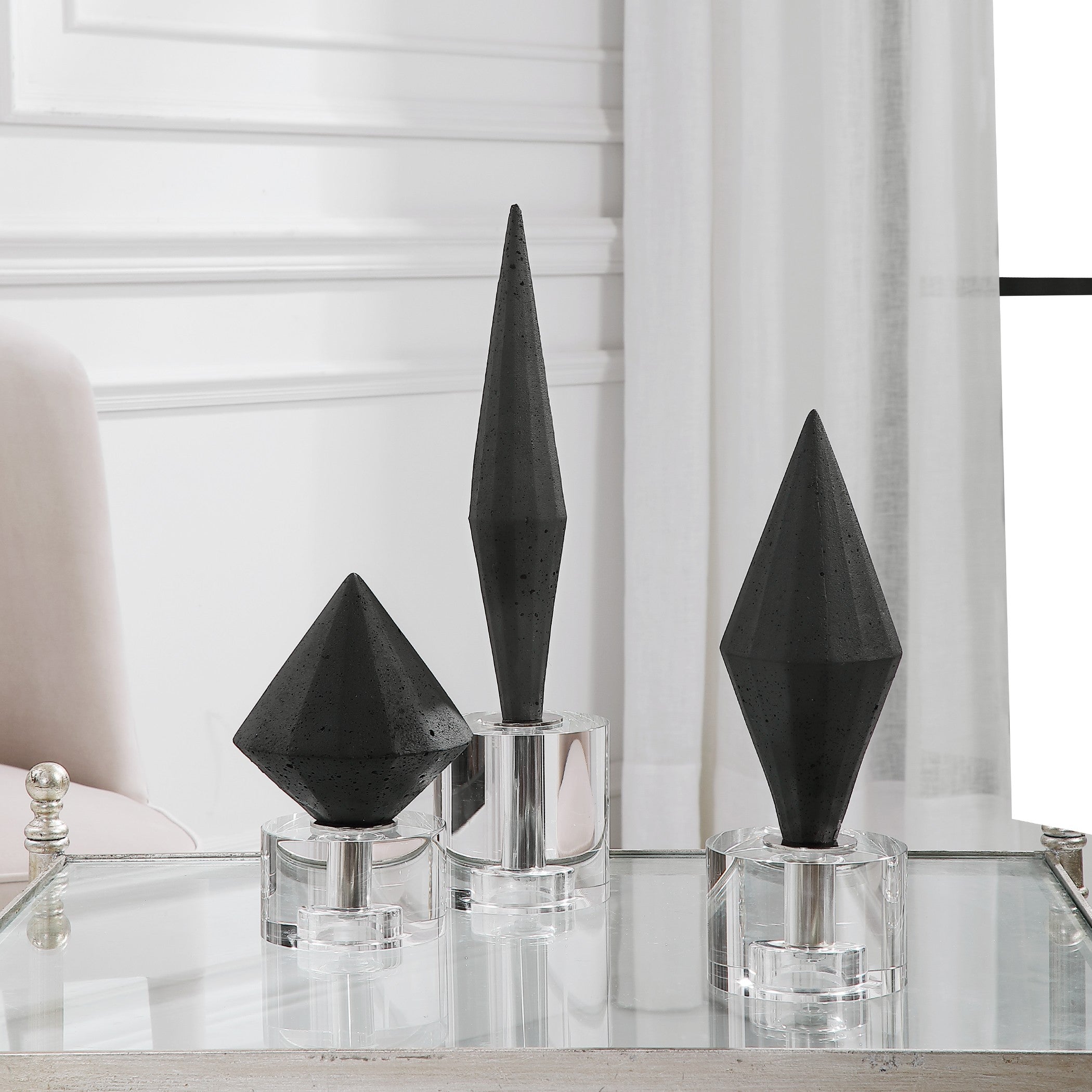 Alize Black Sculptures - Set of 3 by Uttermost