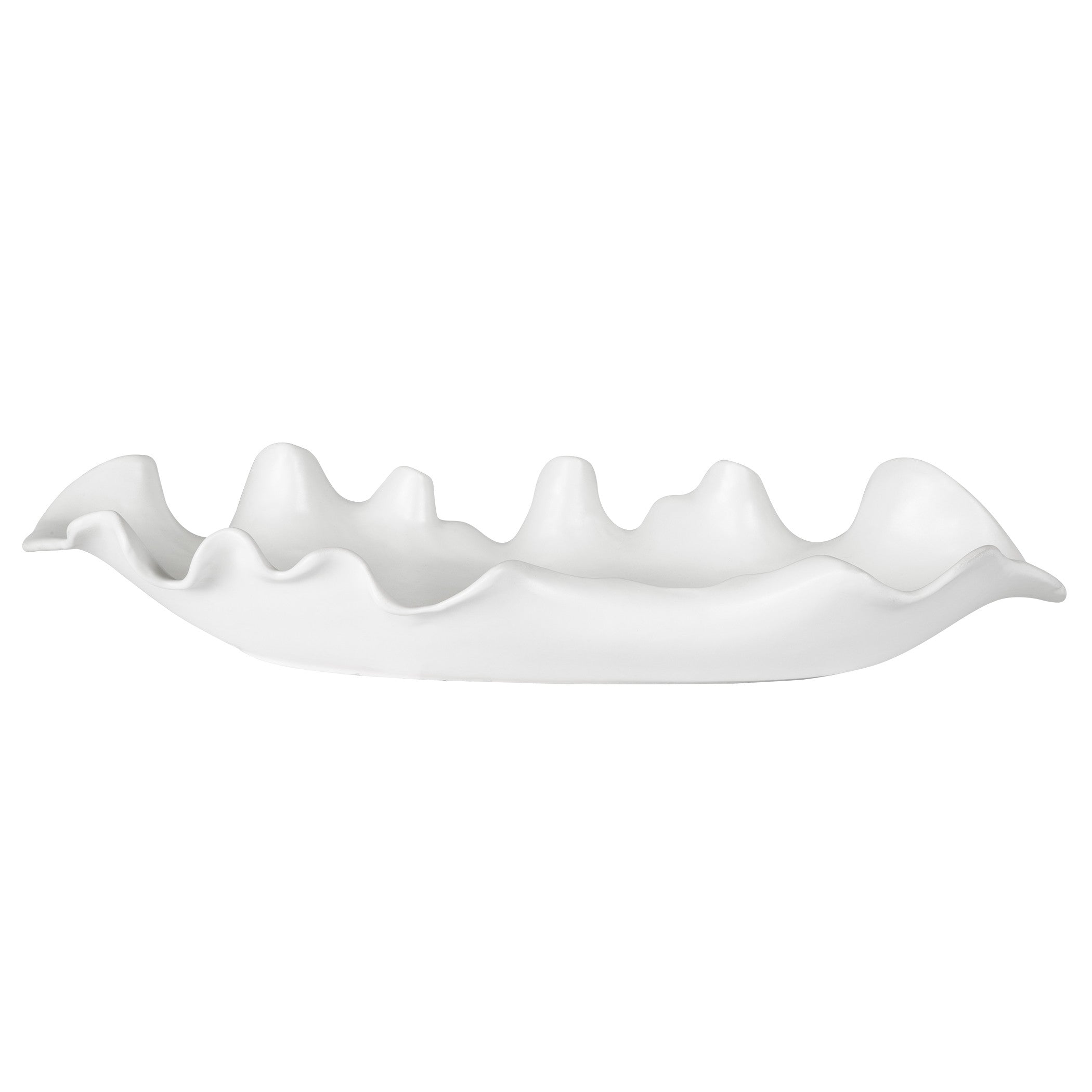 Ruffled Feathers Modern Indoor-Outdoor White Bowl by Uttermost