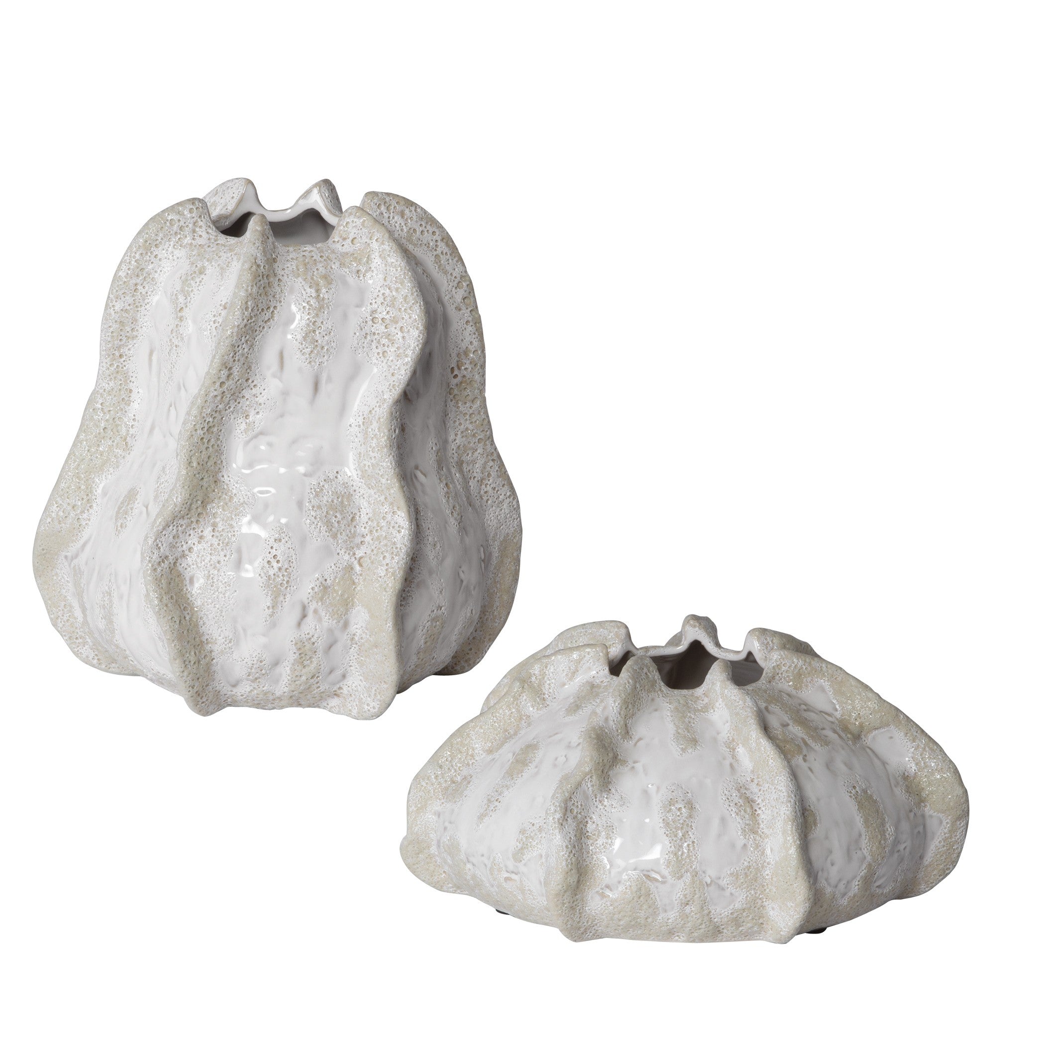 Urchin Textured Ivory Vases - Set of 2 by Uttermost
