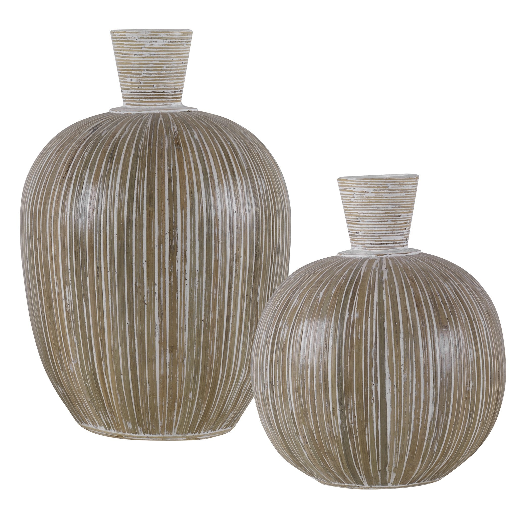 Islander White Washed Vases - Set of 2 by Uttermost