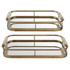 Rosea Brushed Gold Trays - Set of 2 by Uttermost