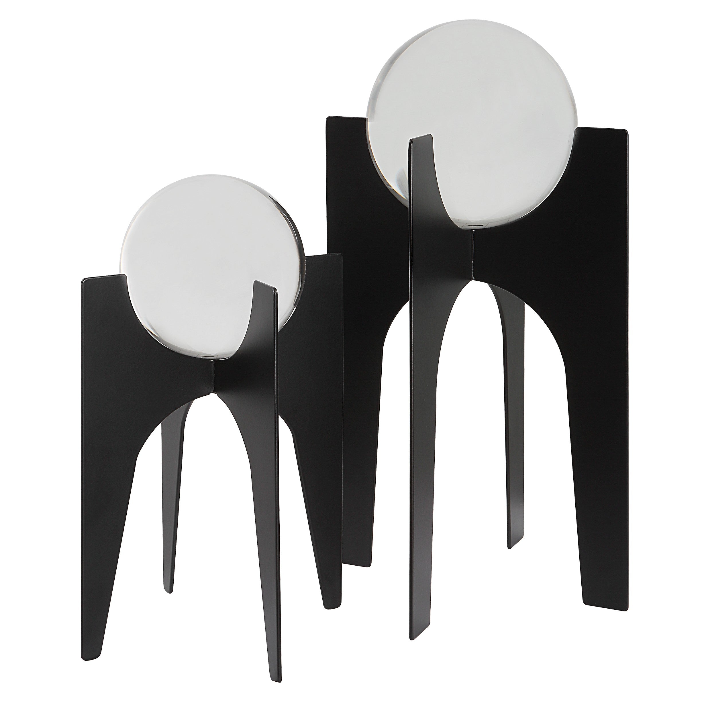 Ellianna Crystal Spheres On Black Base - Set of 2 by Uttermost