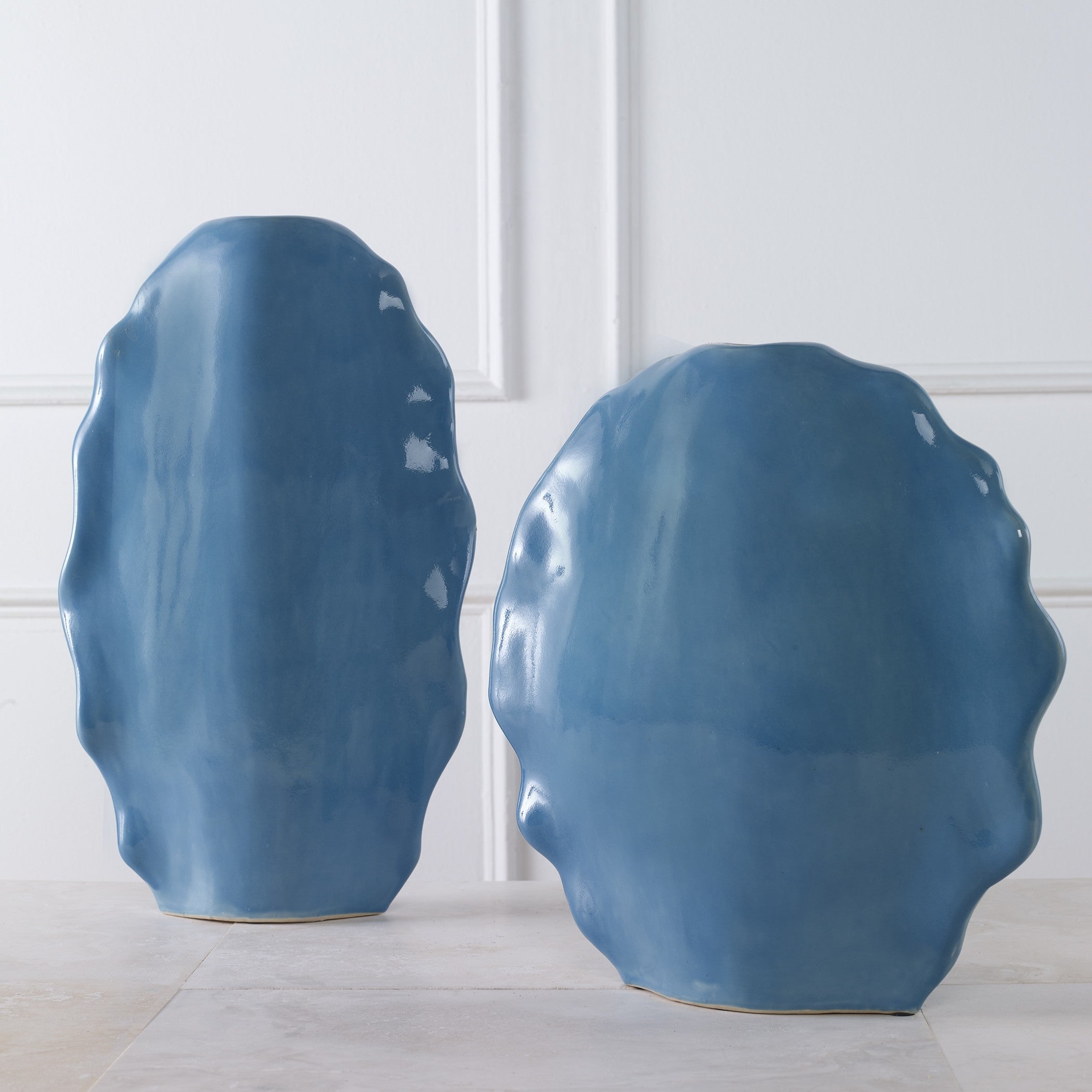 Ruffled Feathers Blue Vases - Set of 2 by Uttermost