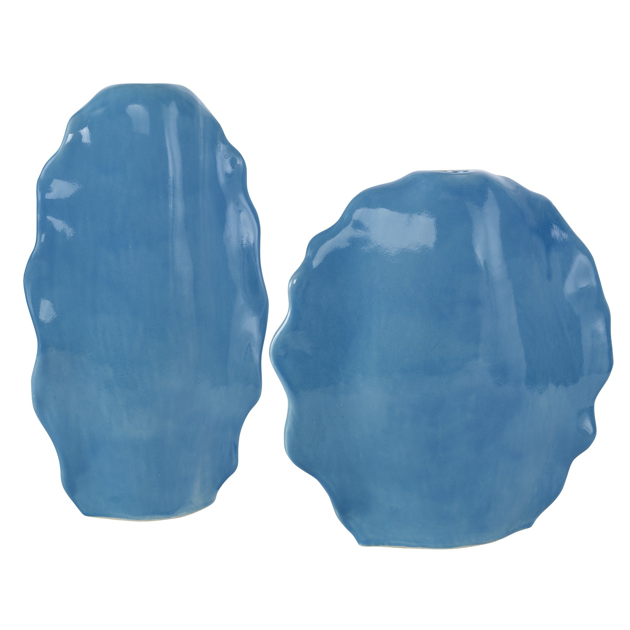 Ruffled Feathers Blue Vases - Set of 2 by Uttermost