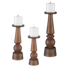 Cassiopeia Butter Rum Glass Candleholders - Set of 3 by Uttermost