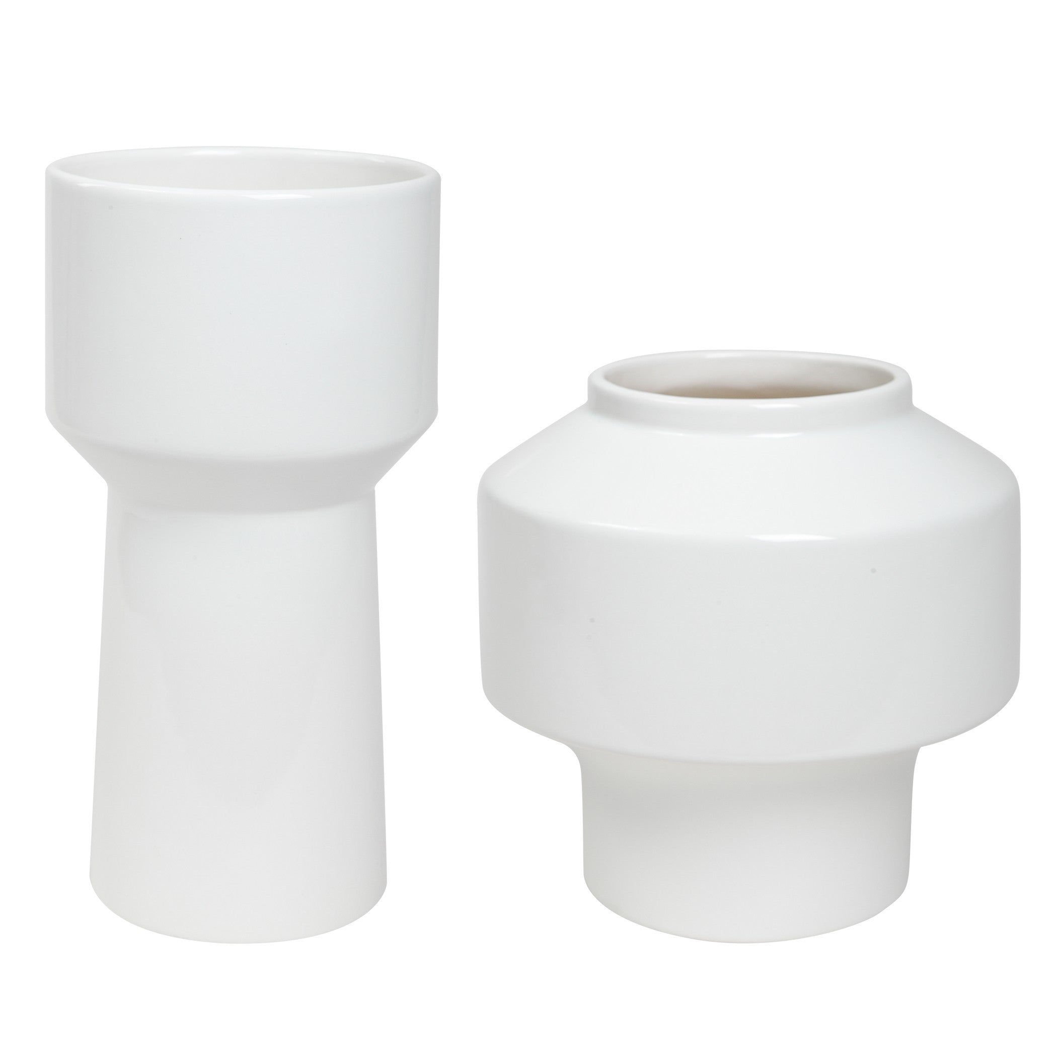 Illumina Abstract White Vases - Set of 2 by Uttermost