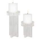 Crystal Pillar Candleholders - Set of 2 by Uttermost